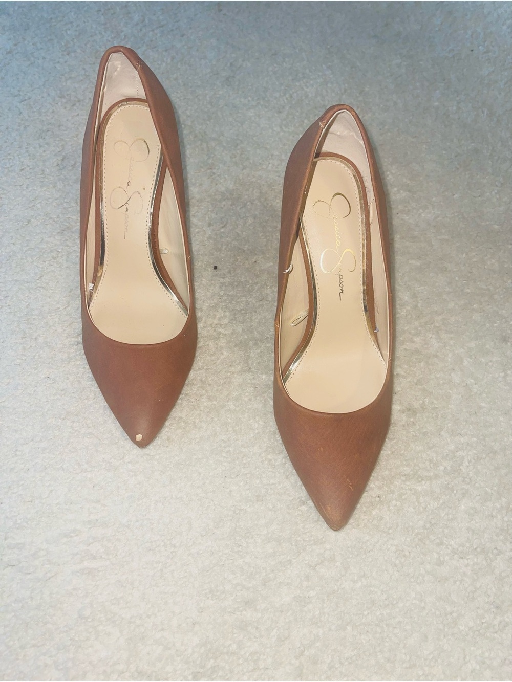Jessica Simpson Chestnut Pointed-Toe Pumps